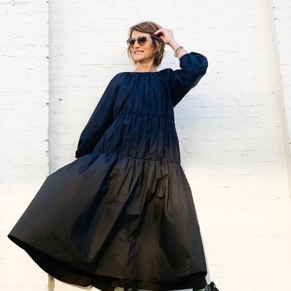 Zara Black Poplin Dress - Picture 2 of 3